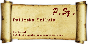 Palicska Szilvia névjegykártya